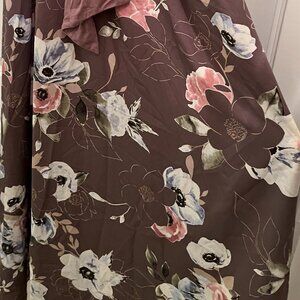 Taupe & Rose Floral Maxi Dress - XL (fits more like a Large)